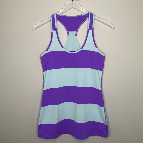 Lululemon Cool Racerback Bold Stripe Power Purple - Picture 2 of 5